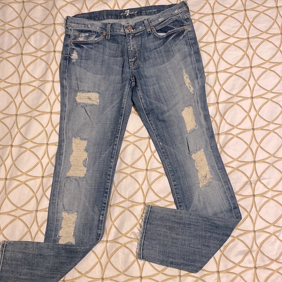 7 For All Mankind Denim - 7 for all mankind Roxanne distressed jeans in size 31